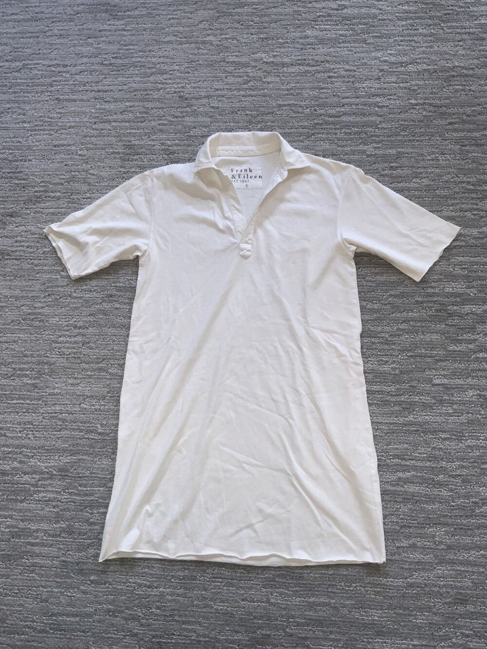 Frank & Eileen Polo Dress Womens Size S Solid tan/Beige Collar Long Shirt GUC